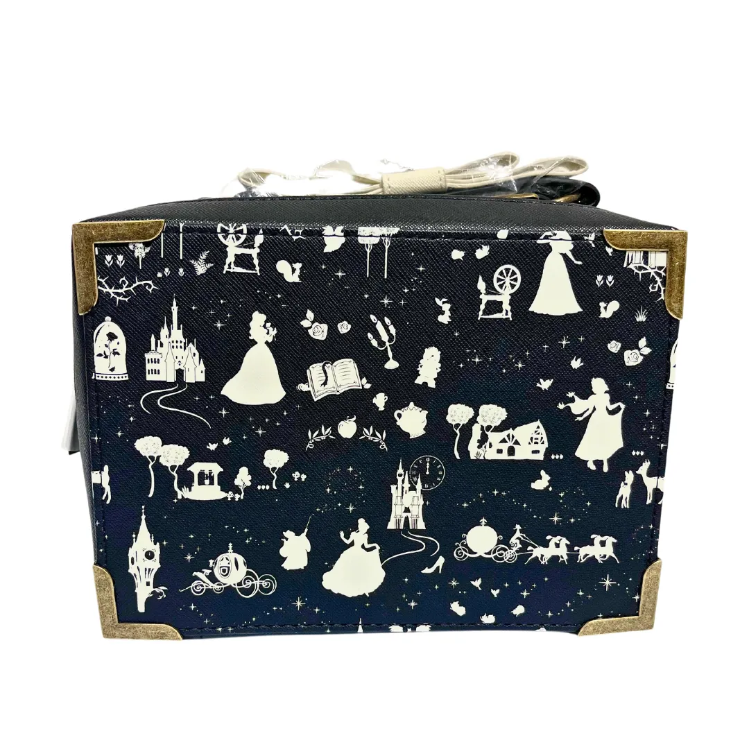 Loungefly Disney B W Princess Silhouette AOP Crossbody DEFECTIVE #855