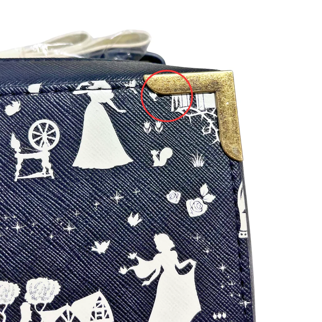 Loungefly Disney B W Princess Silhouette AOP Crossbody DEFECTIVE #855