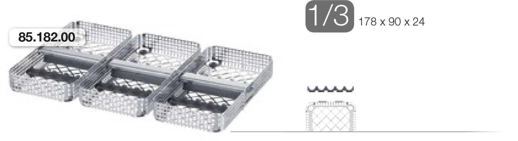 Low Profile Hygiene Washtray, 178 x 90 x 24 (85.182.00)