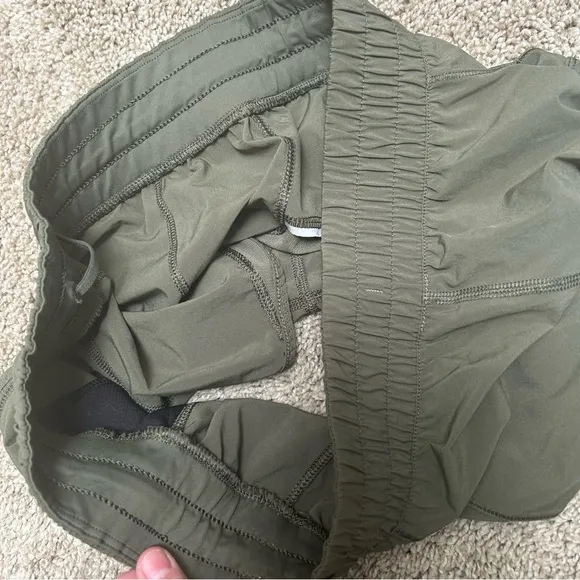 Lululemon Dark Olive Side Mesh Shorts