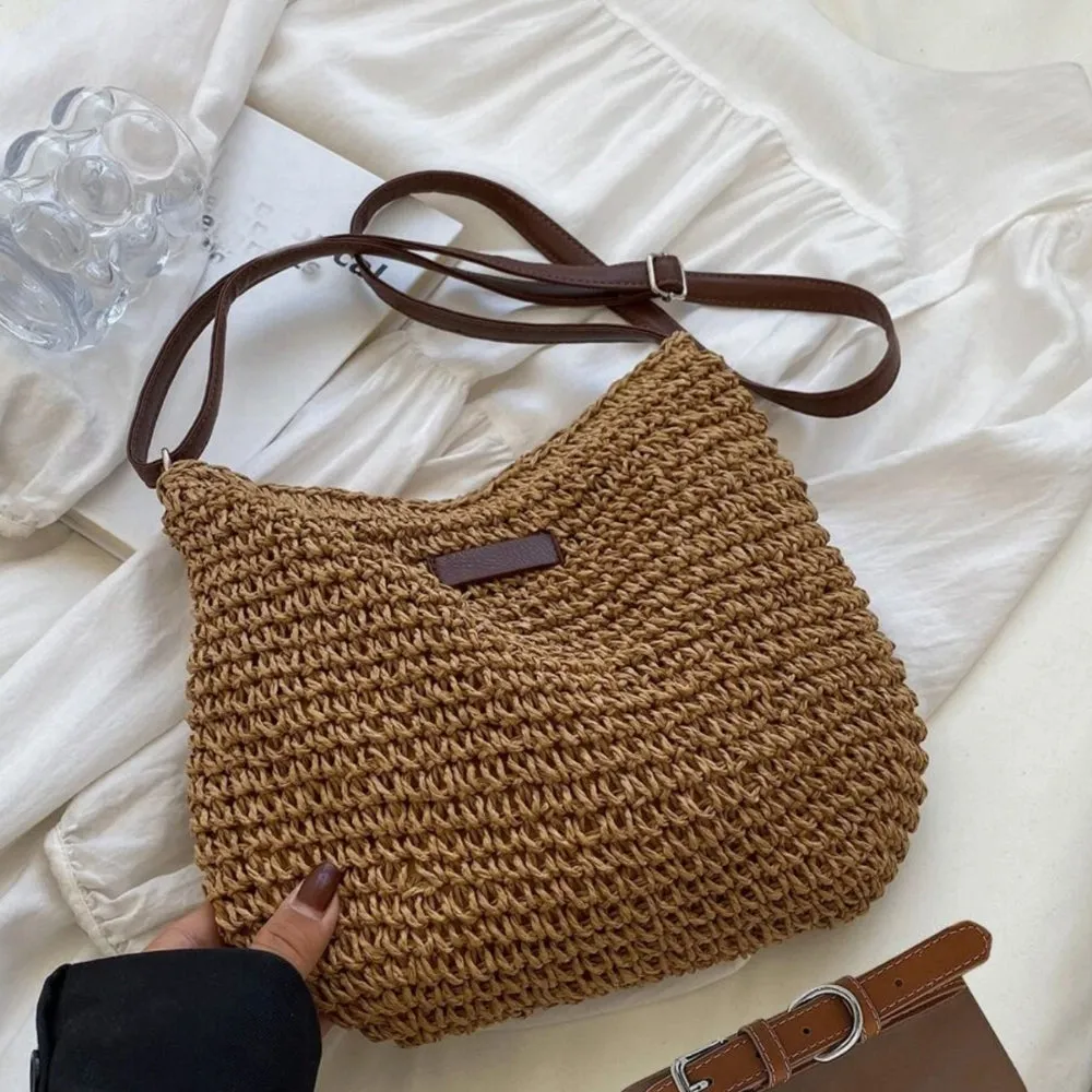 Madelyn™ | Woven Straw Shoulder Bag