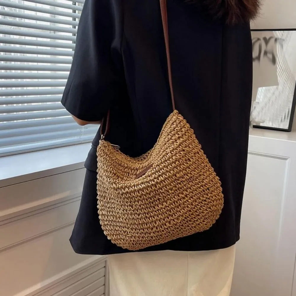 Madelyn™ | Woven Straw Shoulder Bag