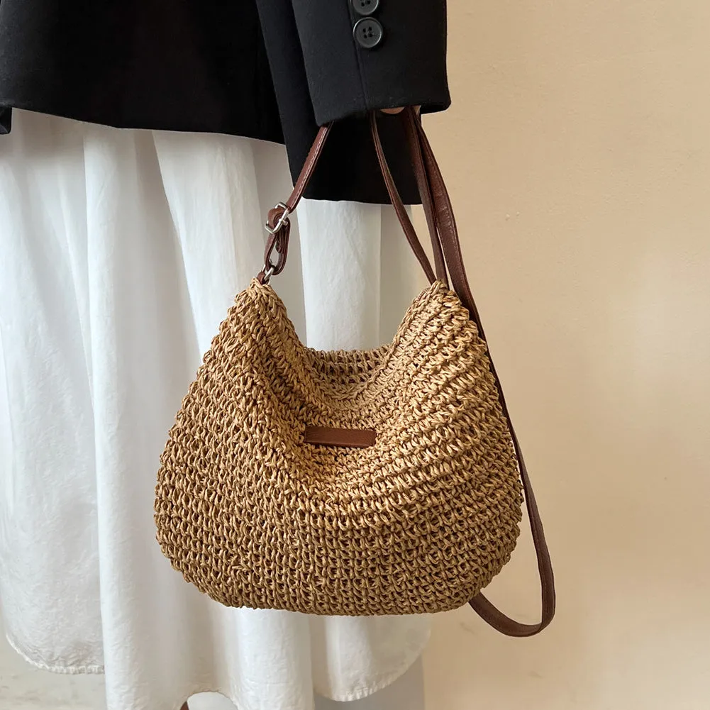 Madelyn™ | Woven Straw Shoulder Bag