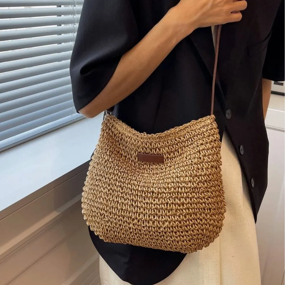 Madelyn™ | Woven Straw Shoulder Bag