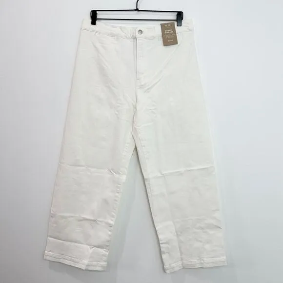 Madewell The Emmett Wide Leg Crop Jean Welt Pocket Edition Tile White NWT 31