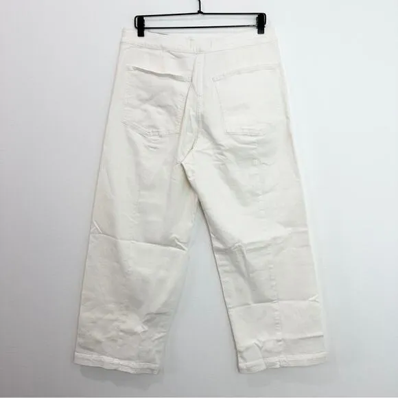 Madewell The Emmett Wide Leg Crop Jean Welt Pocket Edition Tile White NWT 31