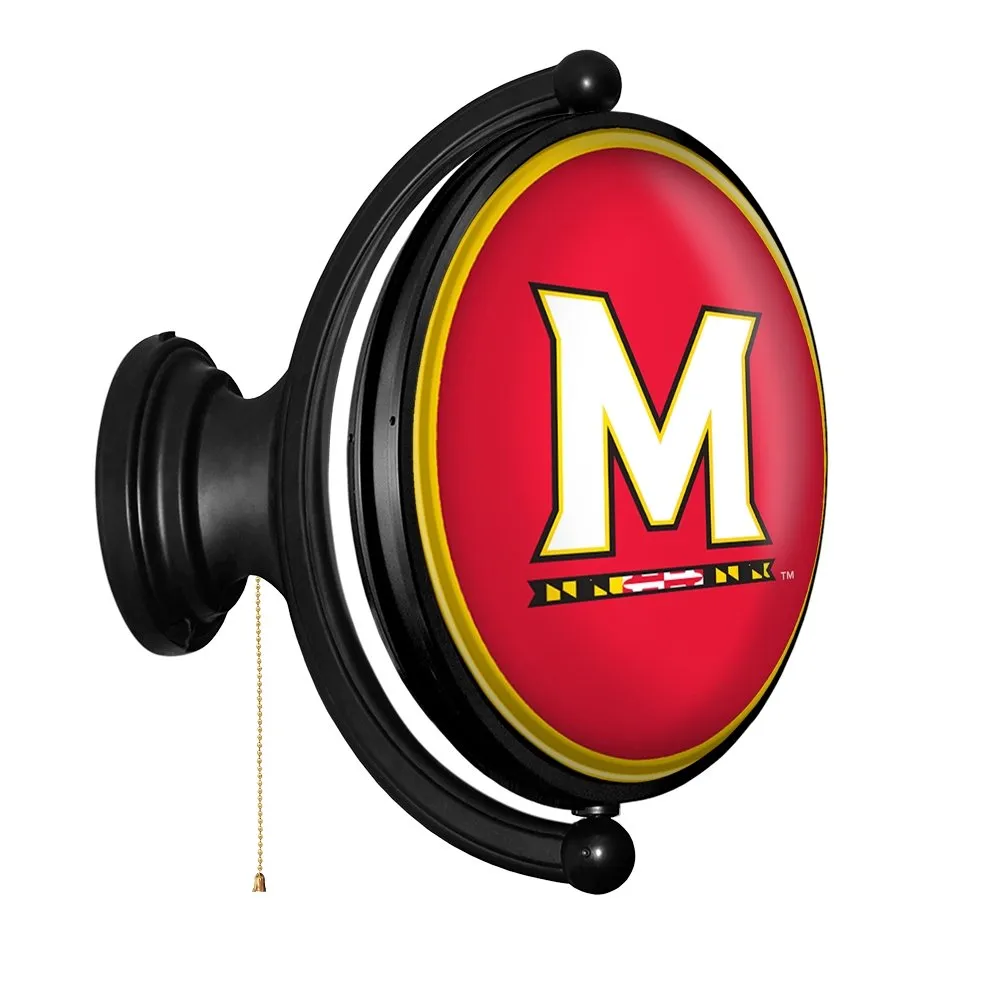 Maryland Terrapins: Original Oval Rotating Lighted Wall Sign