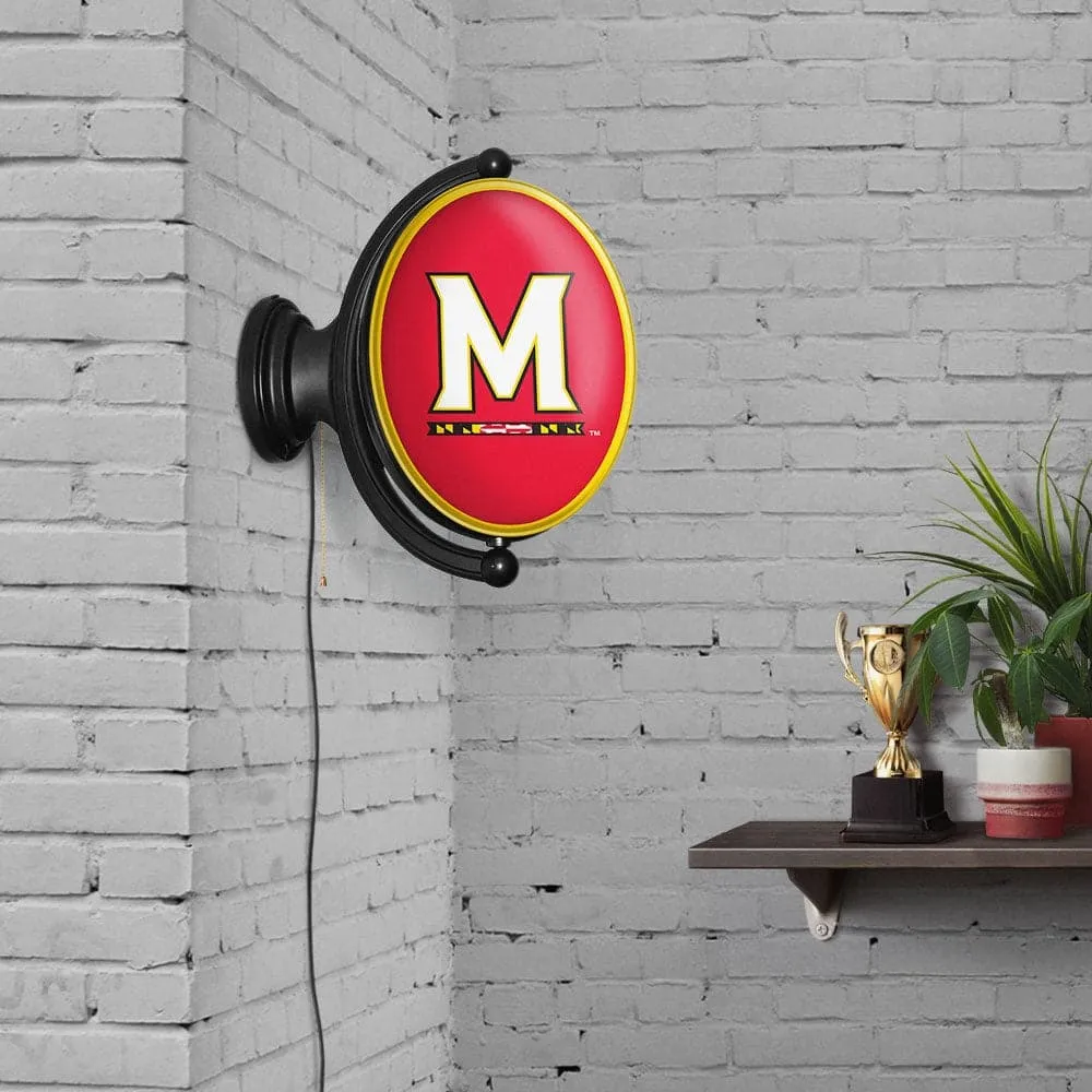 Maryland Terrapins: Original Oval Rotating Lighted Wall Sign