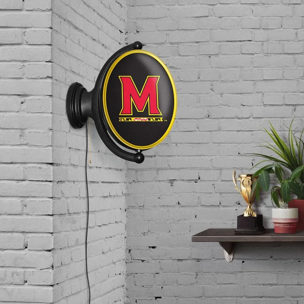 Maryland Terrapins: Original Oval Rotating Lighted Wall Sign