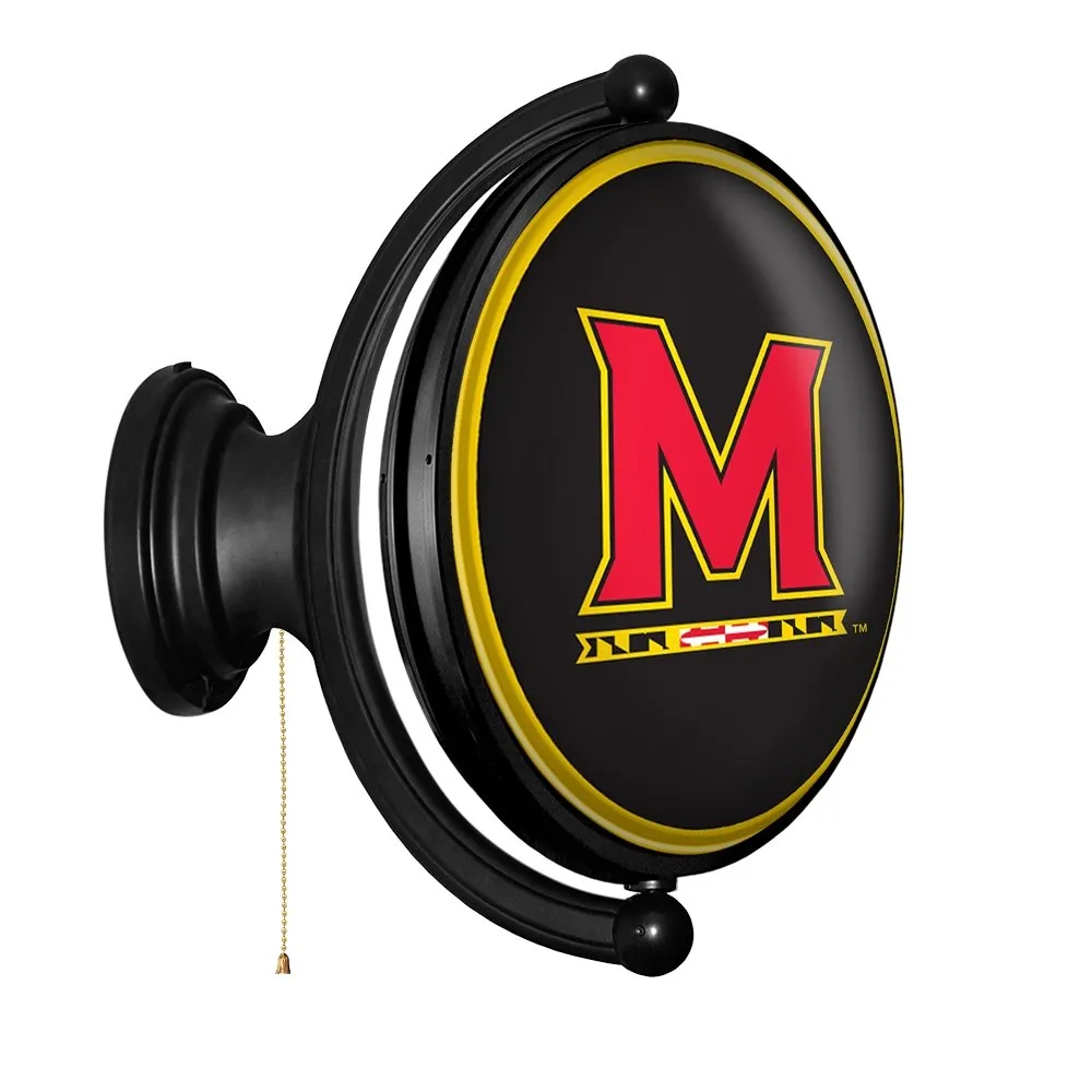 Maryland Terrapins: Original Oval Rotating Lighted Wall Sign