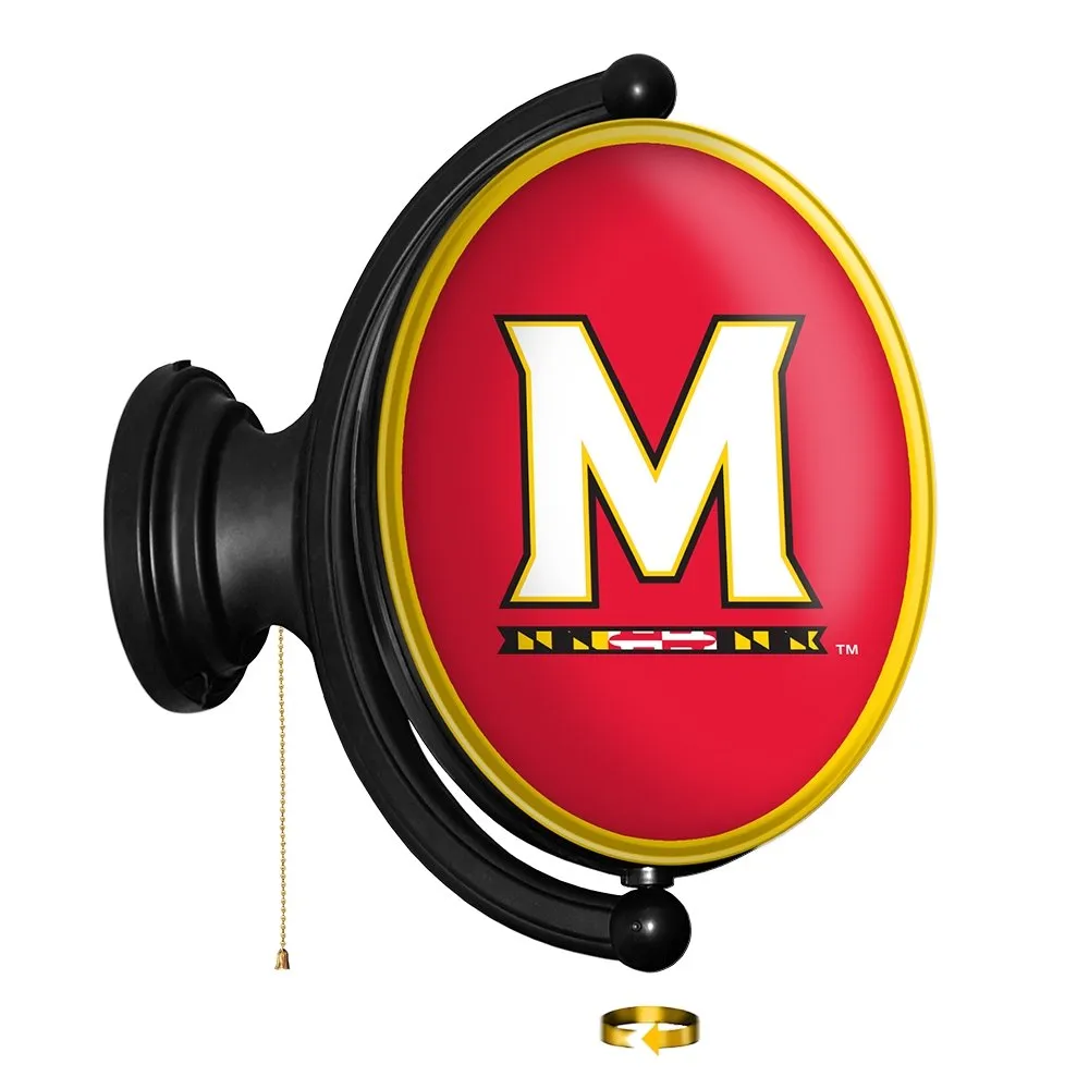Maryland Terrapins: Original Oval Rotating Lighted Wall Sign