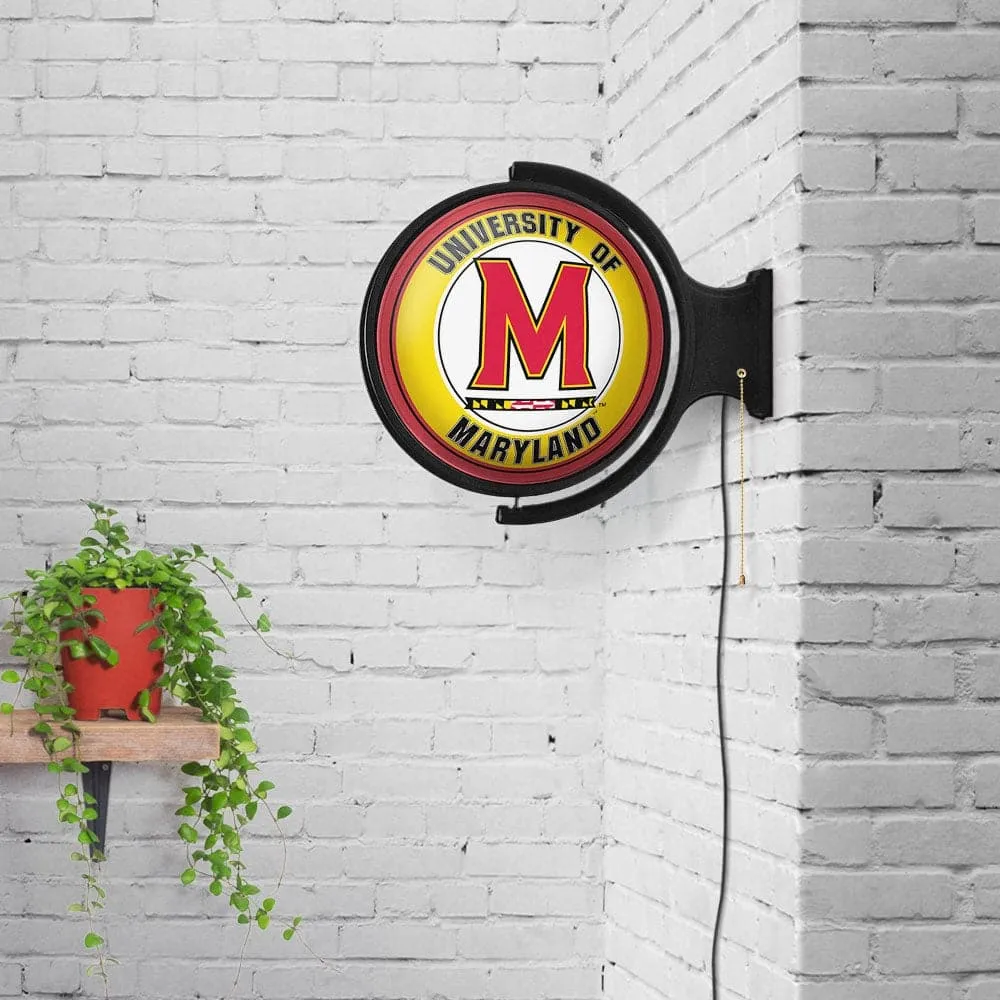 Maryland Terrapins: Original Round Rotating Lighted Wall Sign