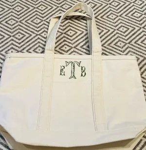 Medium Natural Canvas Tote Bag
