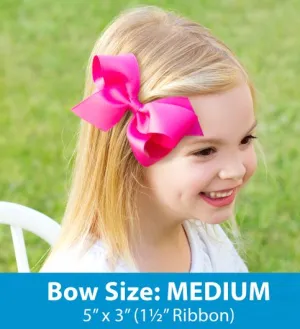 Medium Scalloped Edge Grosgrain Bow - Celery