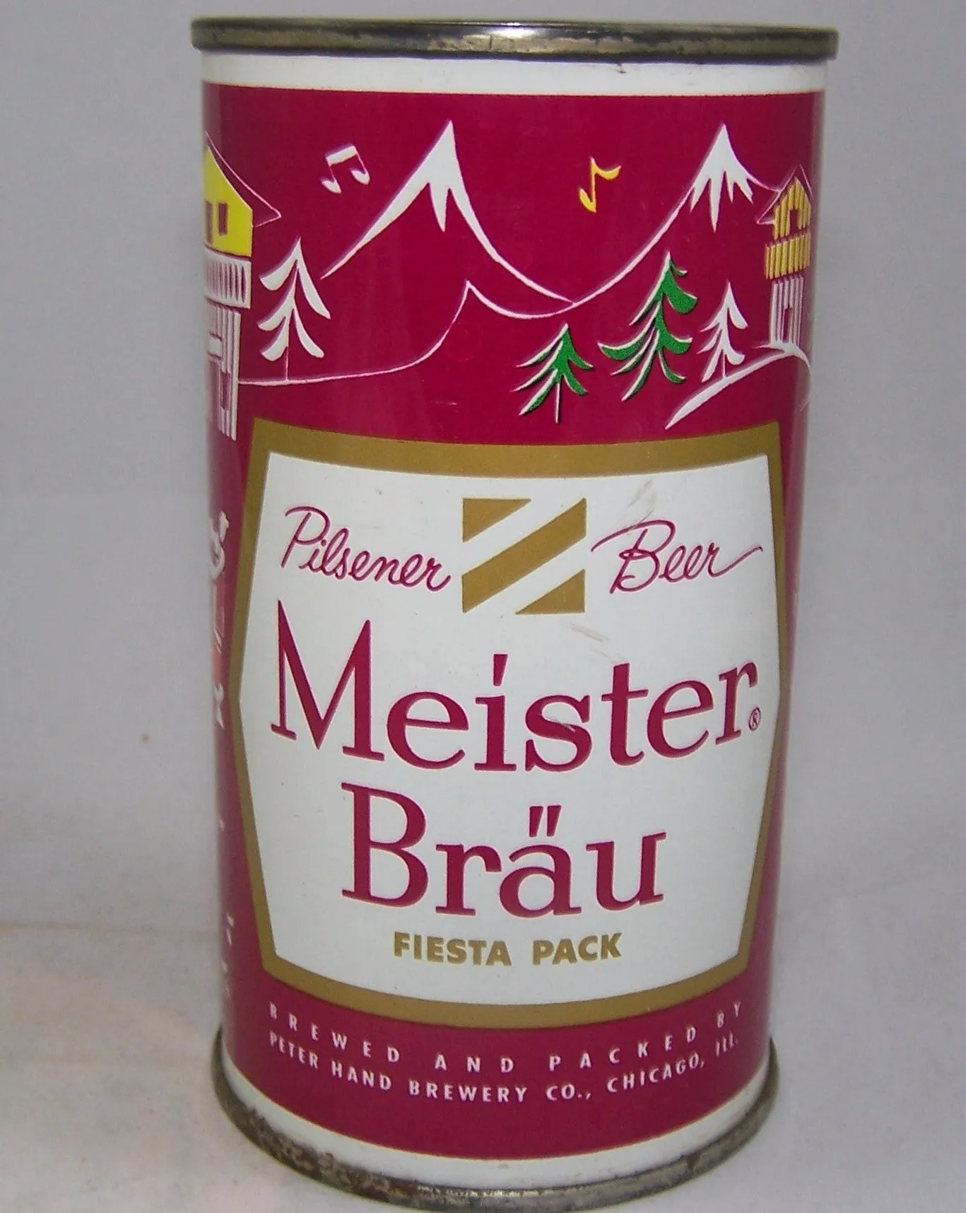 Meister Brau Pilsener Beer, Country Can, (Switzerland) USBC 97-16, Grade A1  Sold on 10/22/15
