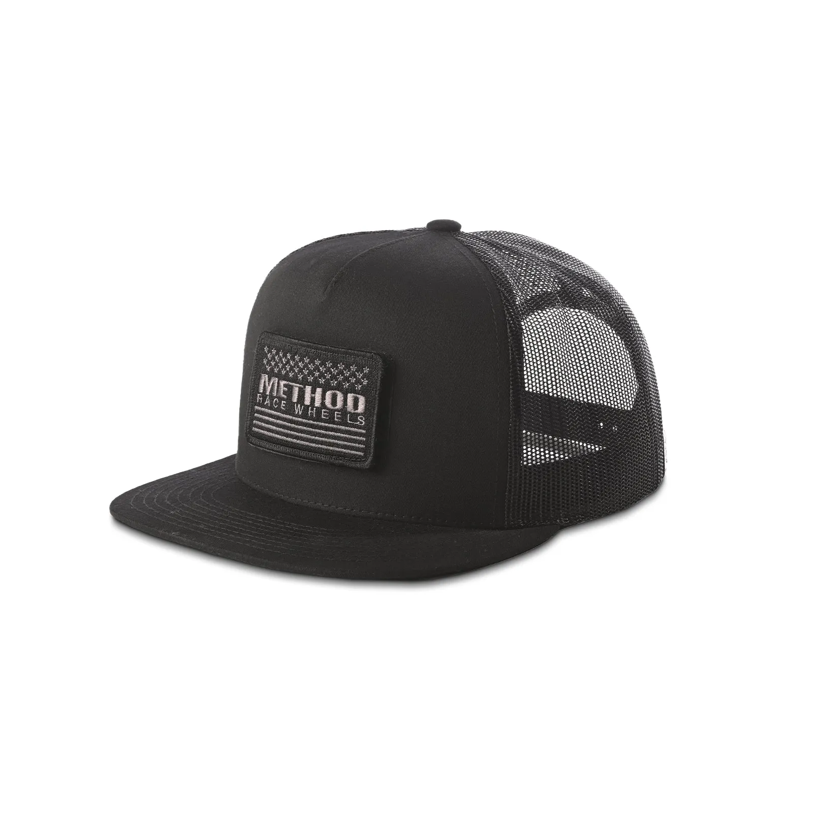 Method Stars & Bars Velcro Patch Flatbill Trucker | Snapback | Black