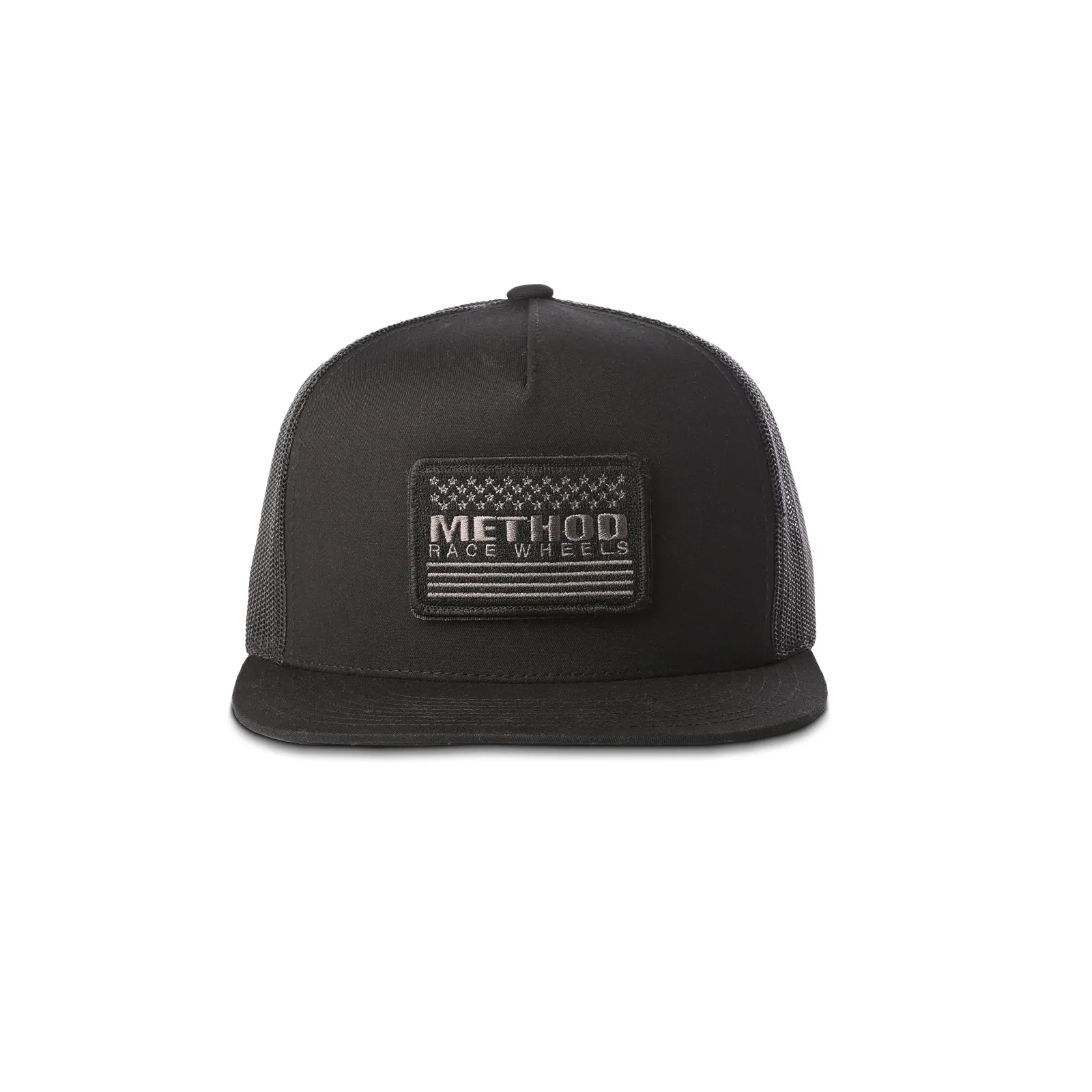 Method Stars & Bars Velcro Patch Flatbill Trucker | Snapback | Black