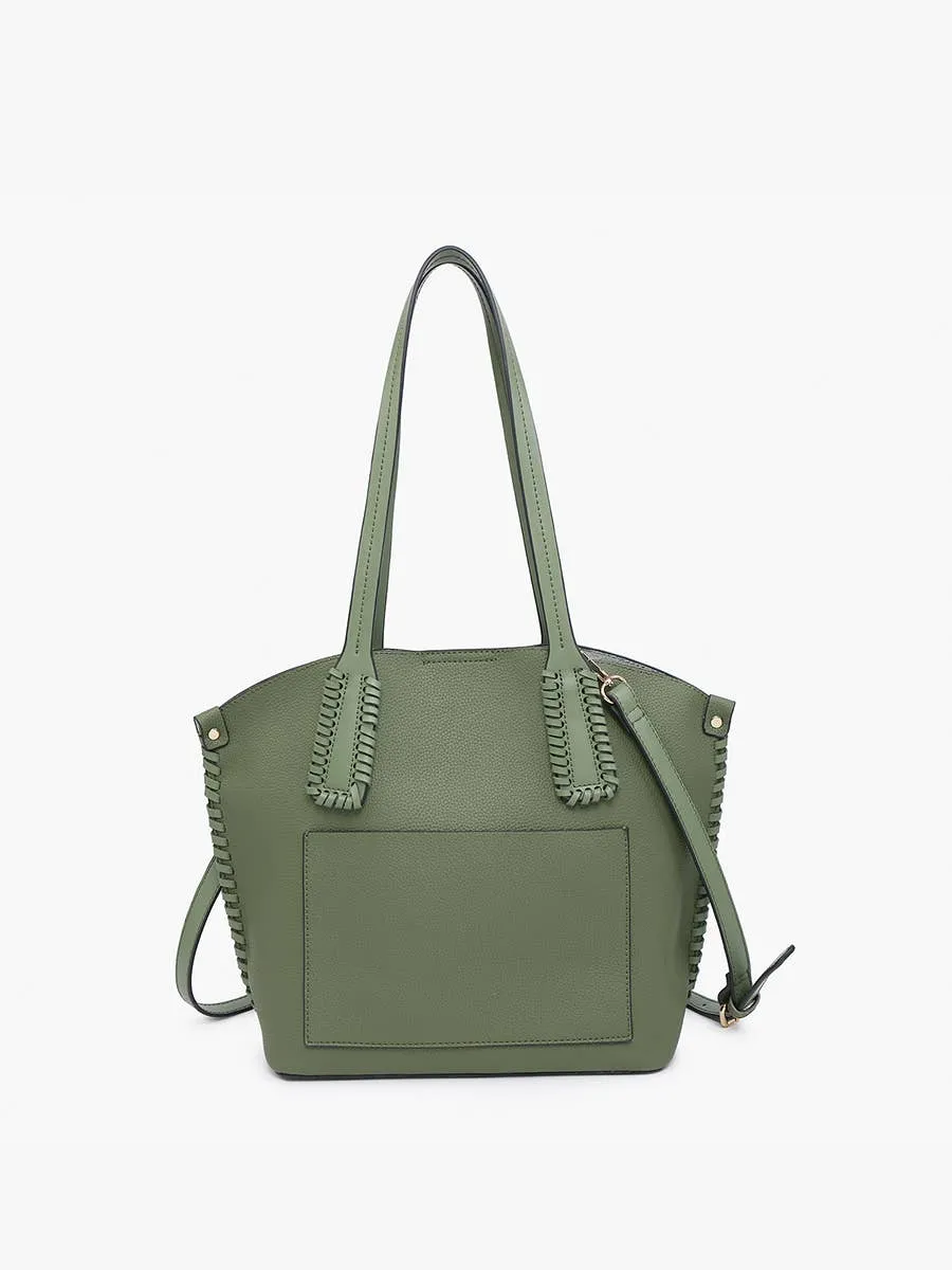 Micah Whipstitch 3-Compartment Tote: Black