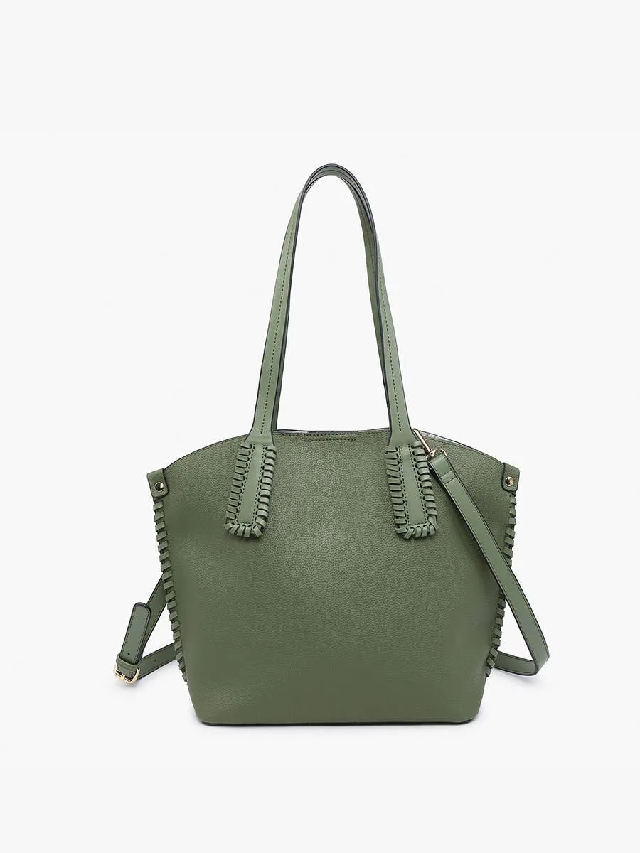 Micah Whipstitch 3-Compartment Tote: Black