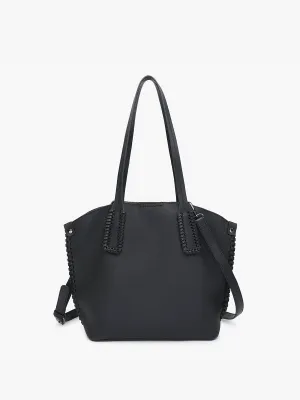 Micah Whipstitch 3-Compartment Tote: Black