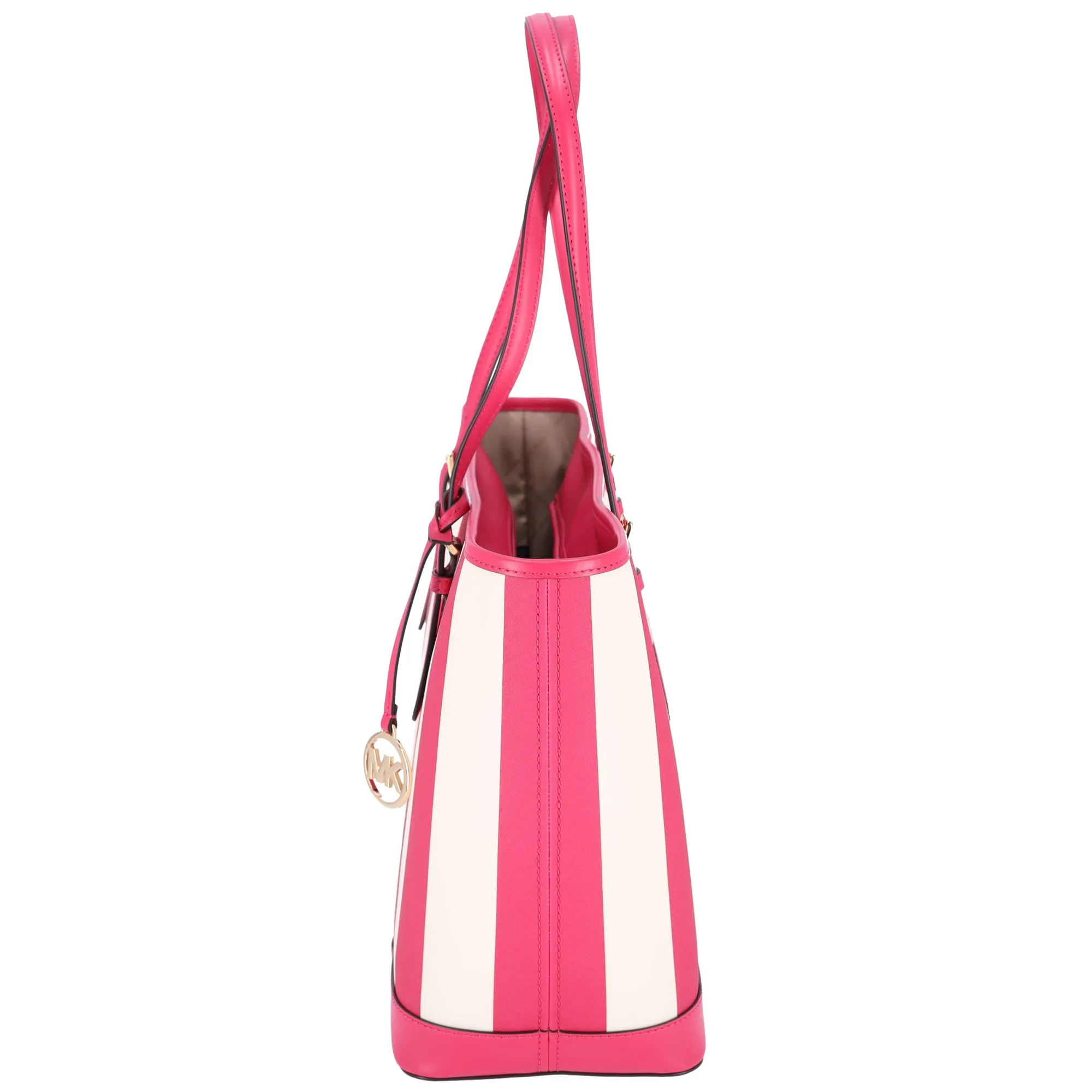 Michael Kors Jet Set Travel Large Top Zip Tote Electric Pink Multi Stripe
