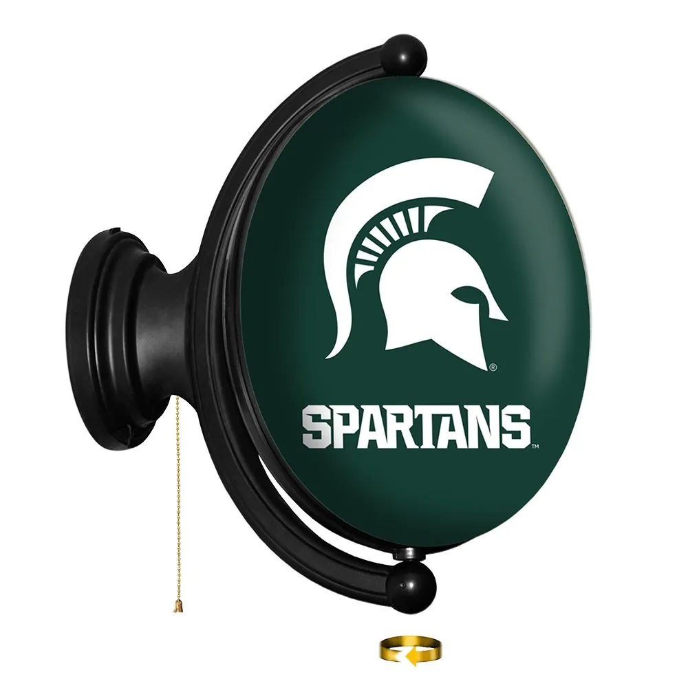 Michigan State Spartans: Original Oval Rotating Lighted Wall Sign