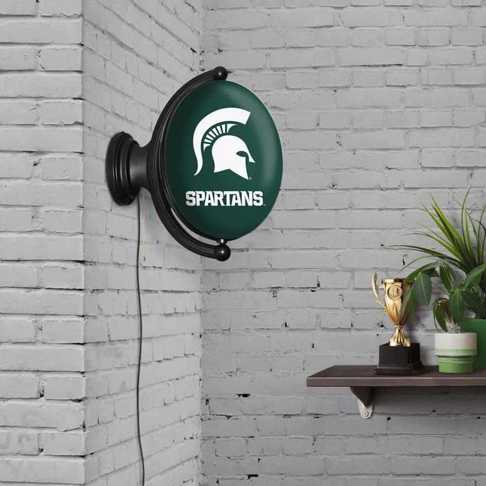 Michigan State Spartans: Original Oval Rotating Lighted Wall Sign