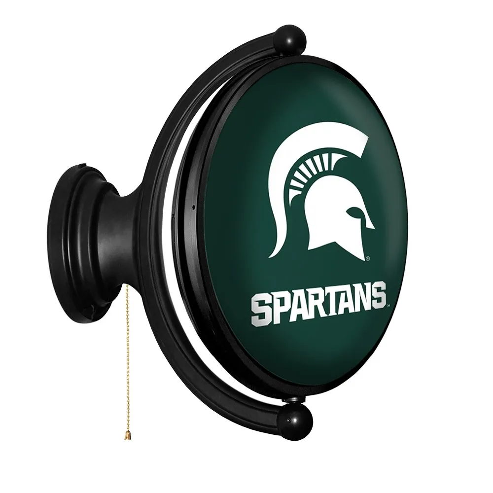 Michigan State Spartans: Original Oval Rotating Lighted Wall Sign