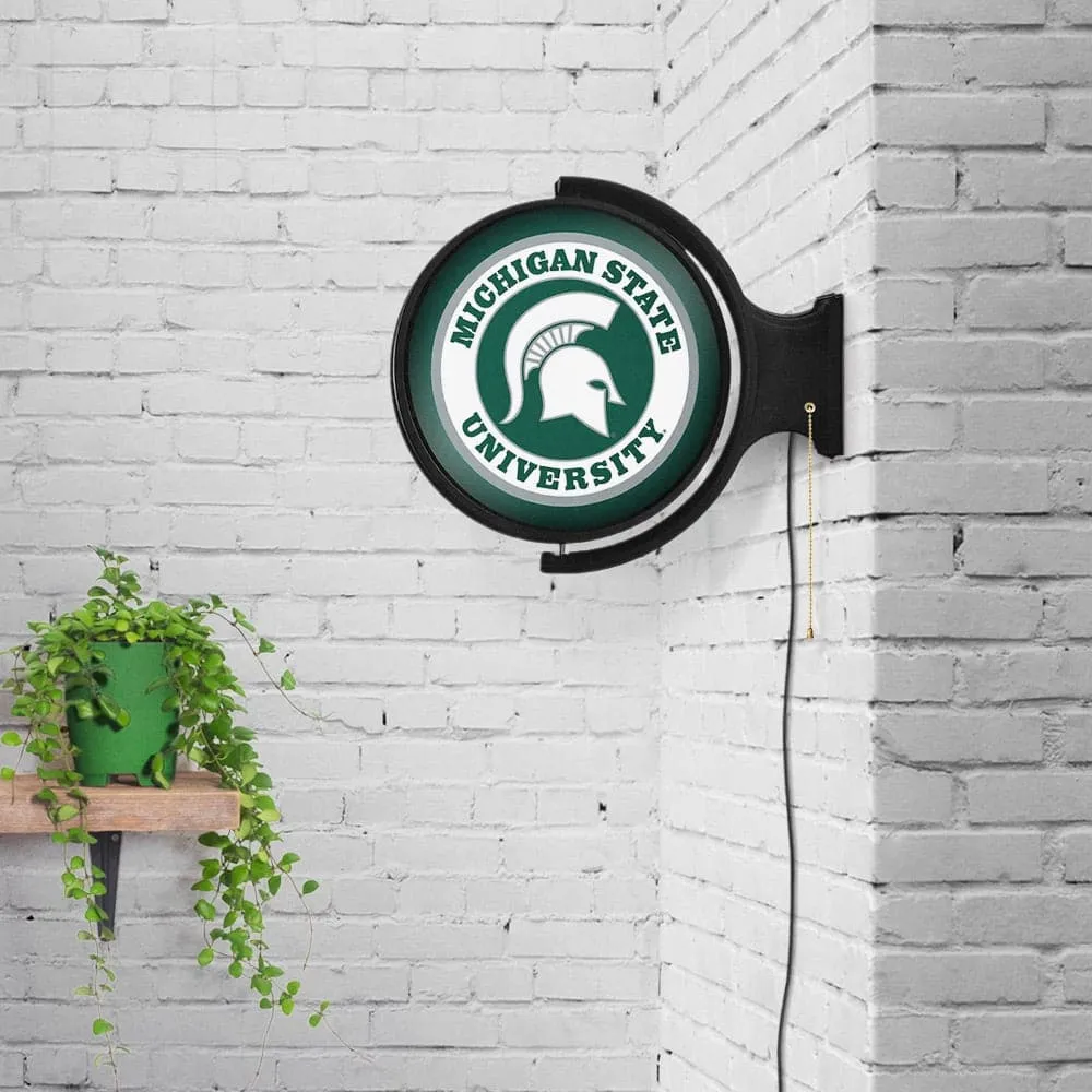 Michigan State Spartans: Original Round Double-Sided Rotating Lighted Wall Sign