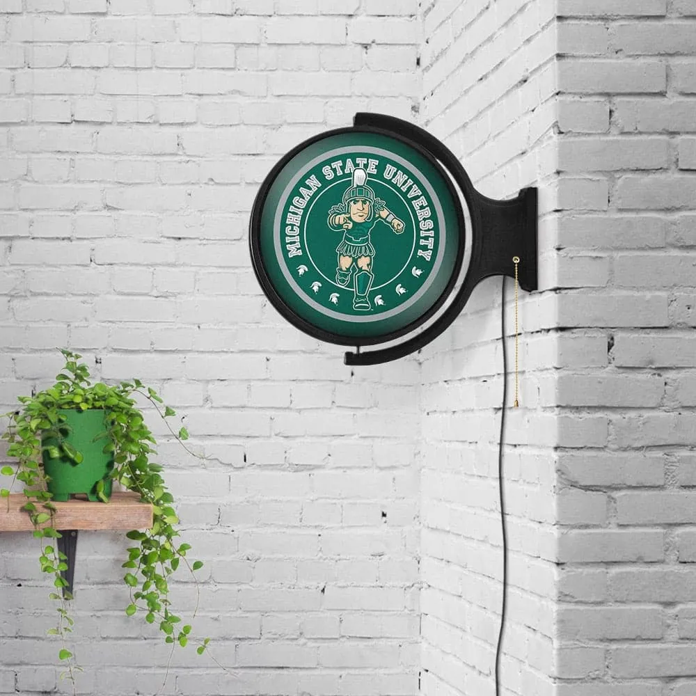 Michigan State Spartans: Sparty - Original Round Rotating Lighted Wall Sign