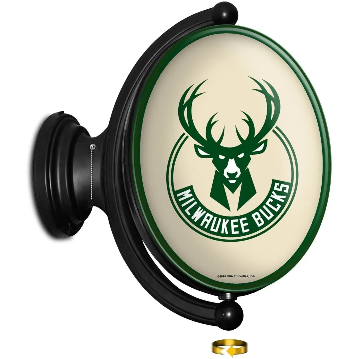 Milwaukee Bucks: Original Oval Rotating Lighted Wall Sign