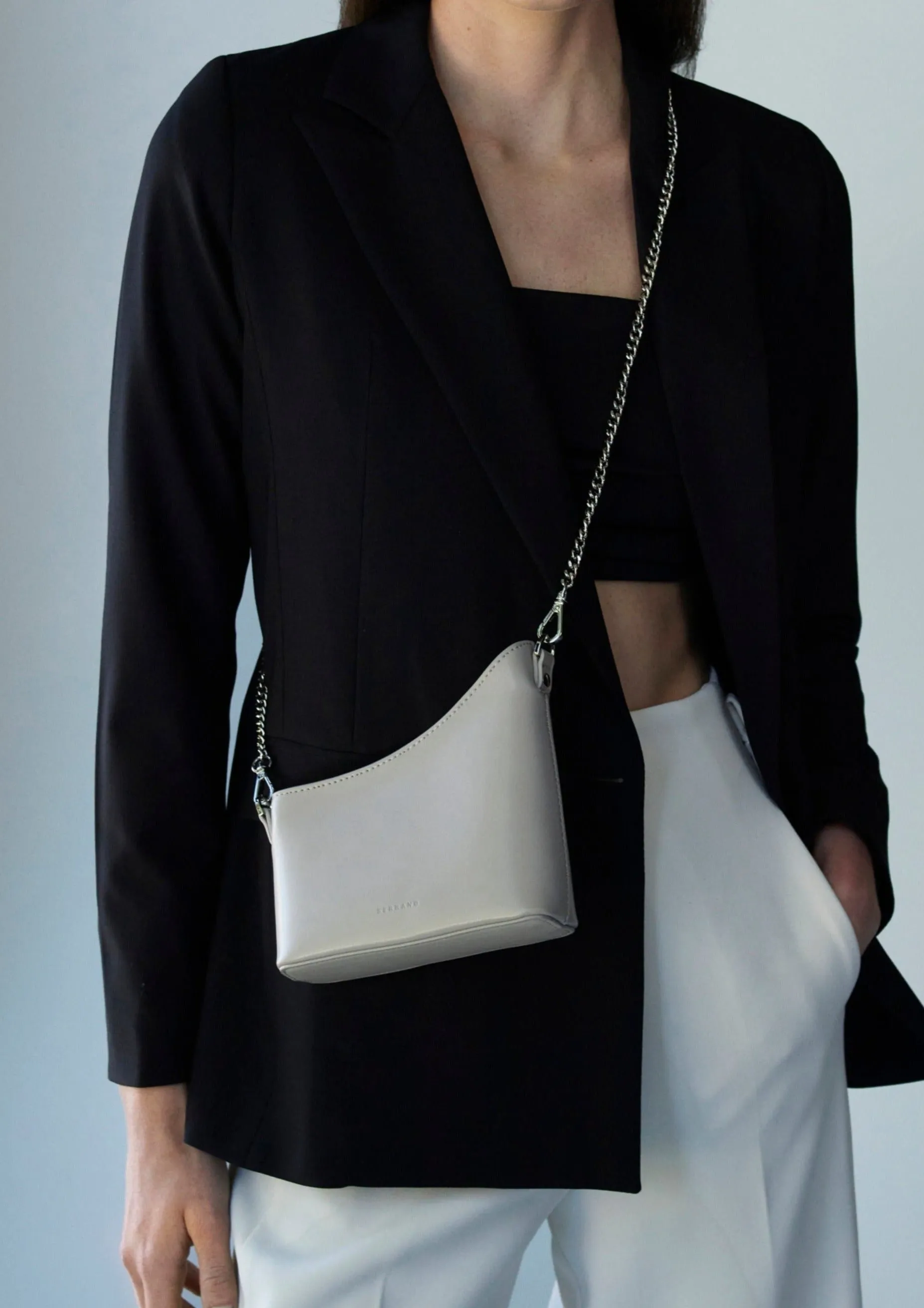 Mini crescent crossbody bag - Gray