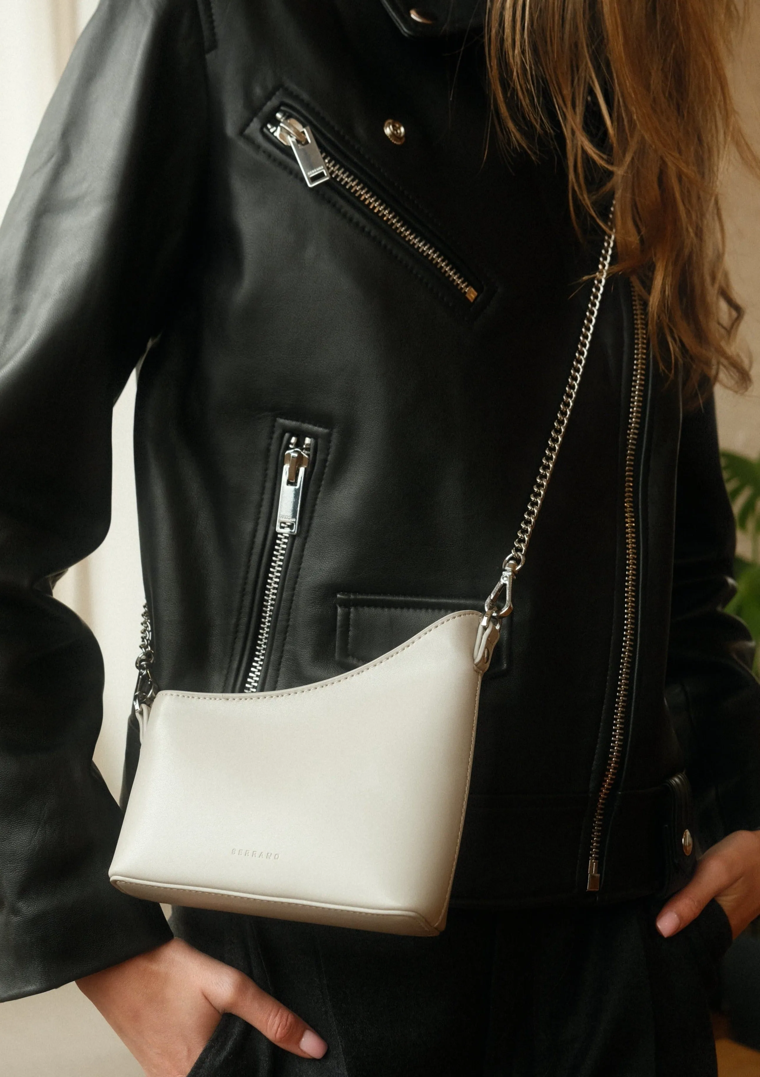 Mini crescent crossbody bag - Gray