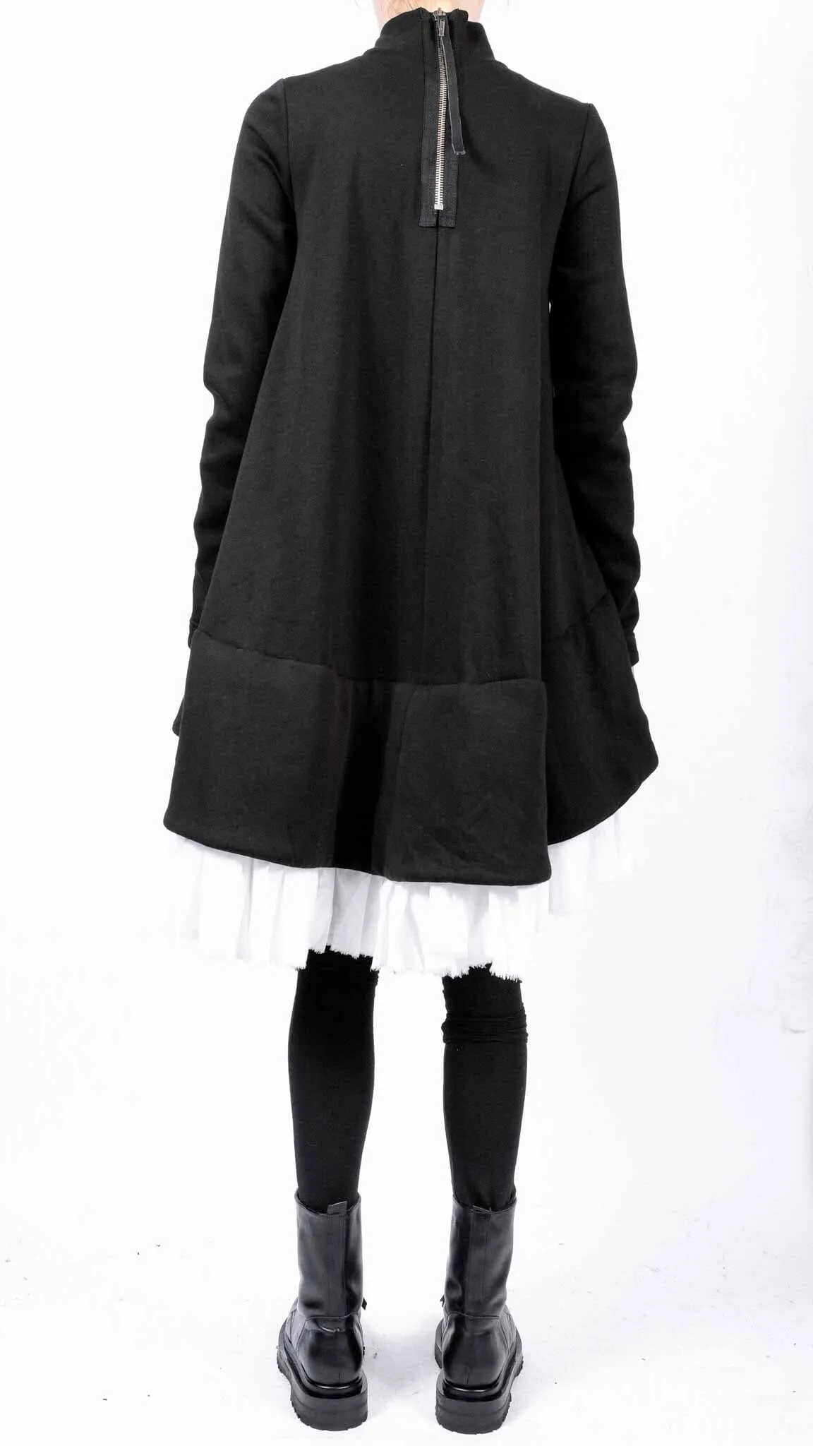 Mini Sweatshirt Dress with Structured Bottom