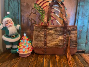 Montana West LARGE Brown Wide Get along Cowhide TOTE