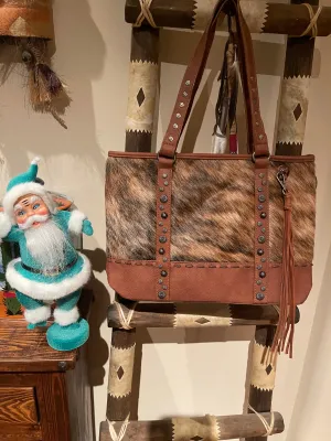Montana West LARGE Brown Wide Get along Cowhide TOTE