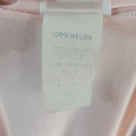 Montgomery Ward Long Robe Pink Size Small Pockets Belt Ties 100% Nylon Vintage