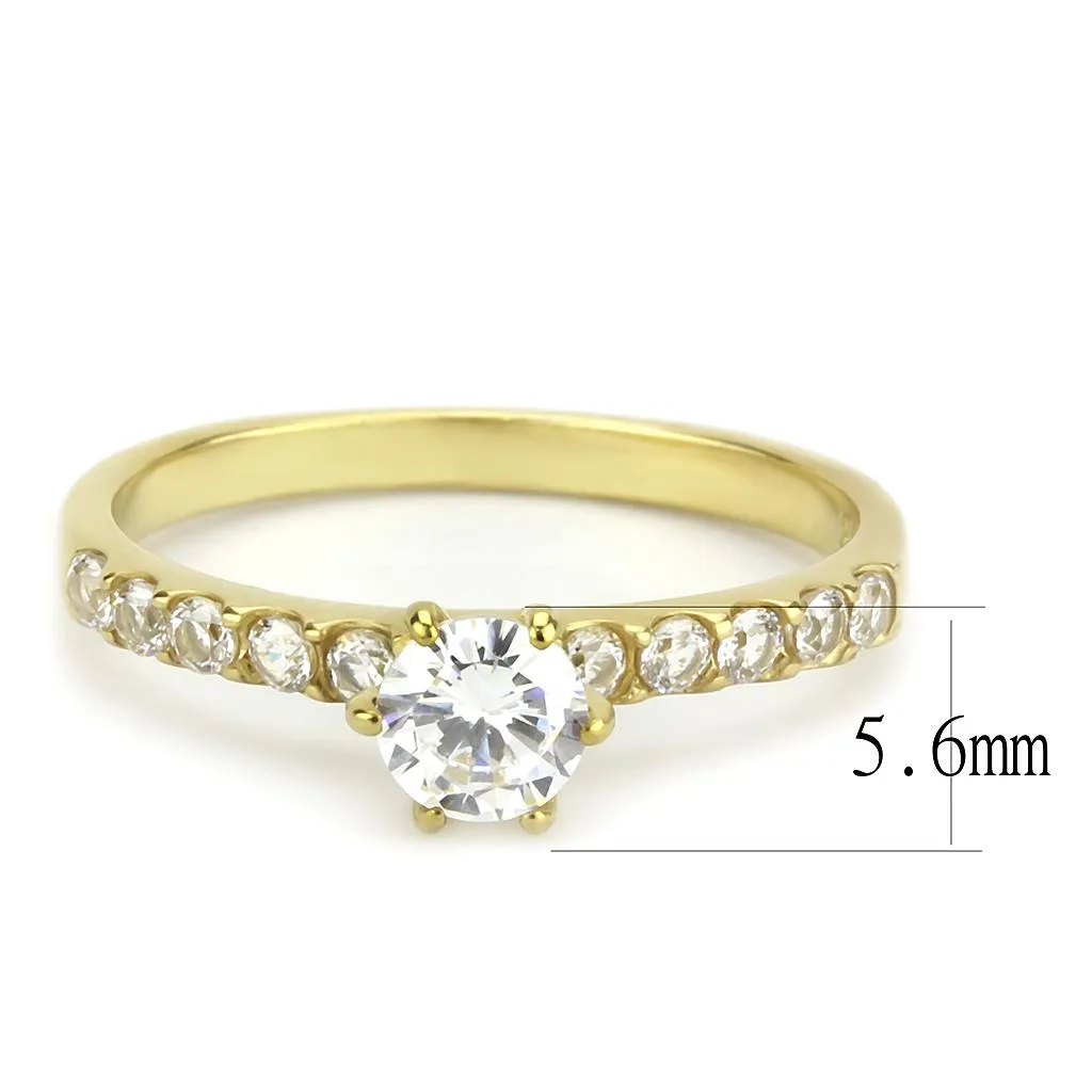 MT 5063 IP(Ion Plated) Gold Round Center Crystal April Birthstone Dainty Newest