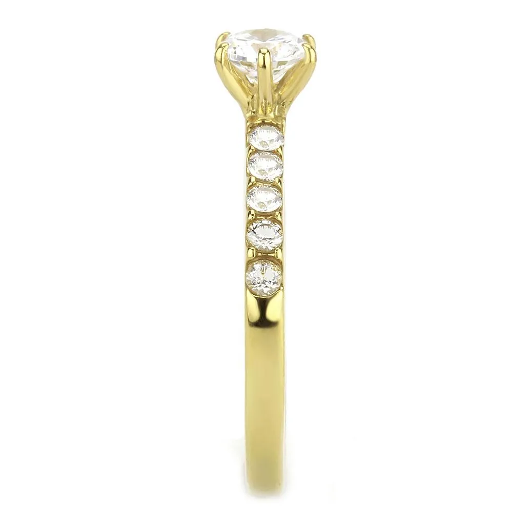 MT 5063 IP(Ion Plated) Gold Round Center Crystal April Birthstone Dainty Newest