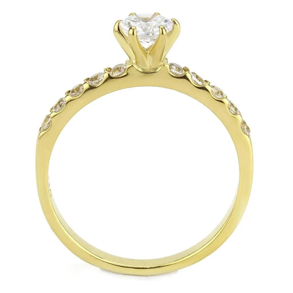 MT 5063 IP(Ion Plated) Gold Round Center Crystal April Birthstone Dainty Newest