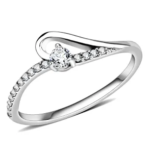 MT ad 841 - High Polished Clear Stainless Steel New April Birthstone