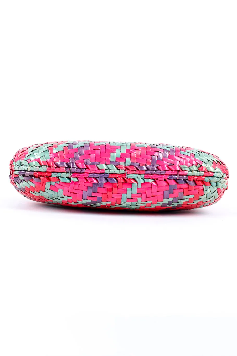 Multicolor Wicker Shoulder Clutch