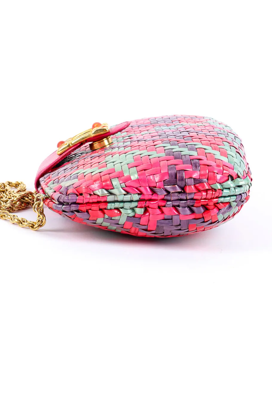 Multicolor Wicker Shoulder Clutch