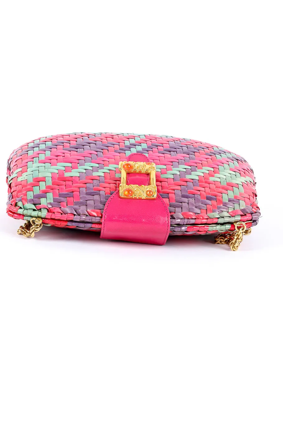 Multicolor Wicker Shoulder Clutch