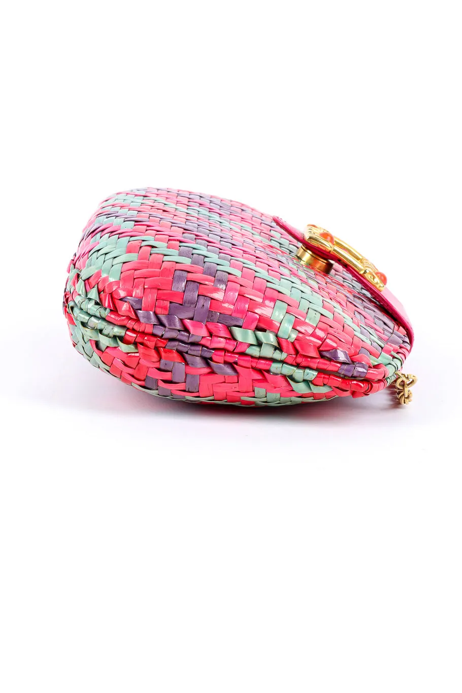 Multicolor Wicker Shoulder Clutch