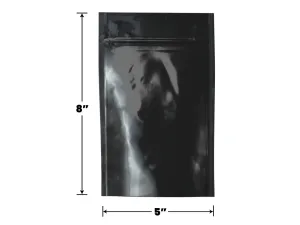 Mylar Bag Opaque Black - 1/2 Oz - 14 Grams - (100 to 50,000 Count)