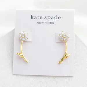 Myosotis Flower Ear Jacket  Earrings (Clear)