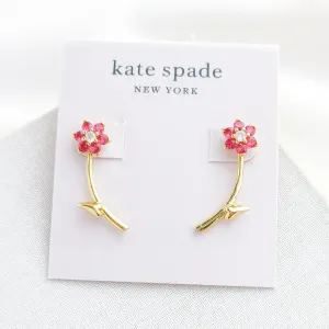 Myosotis Flower Ear Jacket Earrings (Pink Multi)