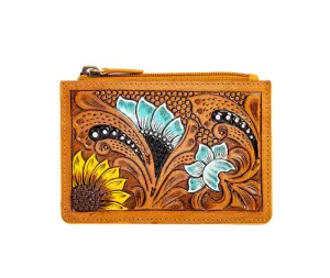 Myra Bag Blooms on the Trail Hand-tooled Credit Card Holder