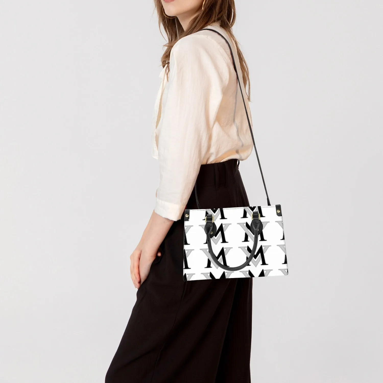 MyVybz White Tote Bag - Long Strap and Inner Bag